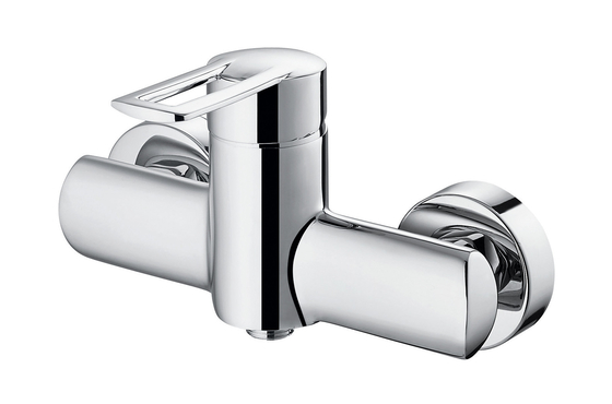 Grifo monomando ergonómico para ducha con 1 manija, cuerpo de latón completo, agua fría y caliente