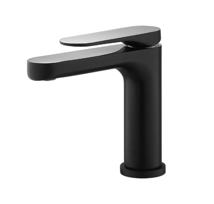 Grifo de lavabo de cromo y negro mate Grifo de cartucho de cerámica de 25 mm