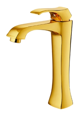 Cartucho de 35 mm Oro claro Grifos de lavabo Grifo de lavabo de baño de cuello largo