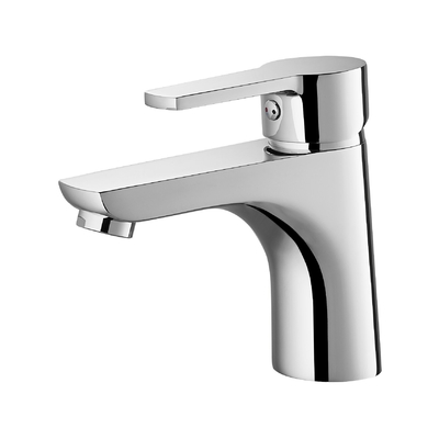 Grifo de lavabo con manija de zinc con acabado cromado Grifo de agua contemporáneo Altura de 137 mm