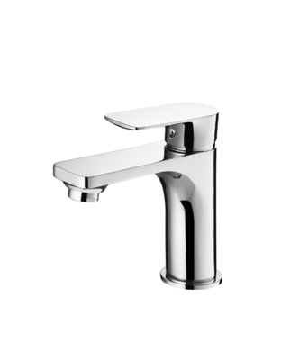 Grifo de lavabo montado en cubierta de un solo orificio de latón Grifo redondo de lavabo alto