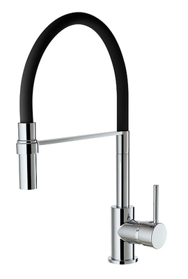 Soporte de cubierta de grifo mezclador de cocina cromado con boquilla de silicona con cartucho de 35 mm