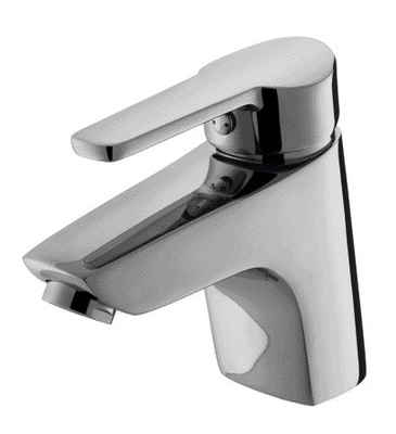 Grifo de lavabo de latón de un solo orificio con manguera de entrada Grifos de lavabo cromados