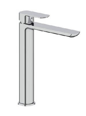 Cascada moderna de latón de alta altura grifo de la cuenca caliente y frío ajustable para el baño