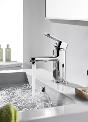Grifo monomando moderno para lavabo, grifo de baño de latón