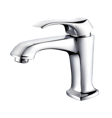 Grifo de lavabo de baño de un orificio resistente a la corrosión Grifo de lavabo de una sola manija de latón