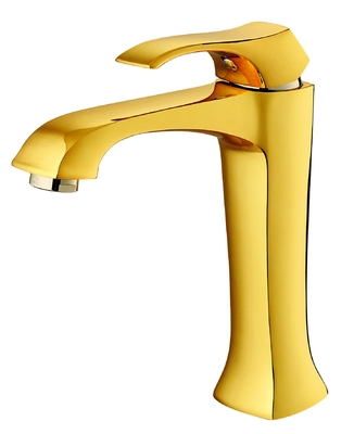 El lavabo del baño de oro alto de 195 mm golpea la oxidación del grifo del lavabo del cuello largo