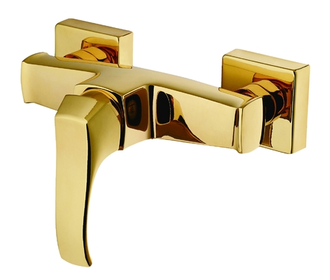 Grifo monomando de ducha dorado claro con manija central Grifos de baño de latón macizo
