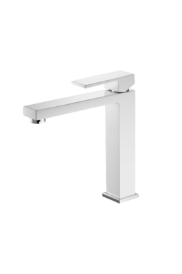 Grifo de lavabo alto blanco contemporáneo Grifos de baño Diseño de disco de cerámica