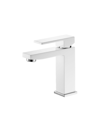 Grifo de lavabo de diseño aerodinámico Grifo mezclador de latón blanco con cartucho de 25 mm