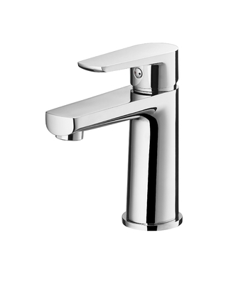 Grifo monomando para lavabo de latón cromado, mezclador de agua fría y caliente de 159mm de altura