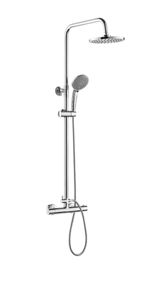 Conjunto de columna de ducha termostática moderna Cabezal de ducha redondo de 97 cm-130 cm Montado en la pared