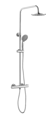 Juego de columna de ducha termostática de agua de 38 grados para baño con mango doble