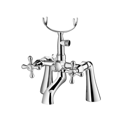 Grifo monomando anticorrosivo de 2 orificios para lavabo con soporte de ducha