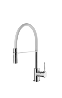 Mezclador de cocina de alta presión pulido blanco Grifo Aireador Salida de agua 1 orificio