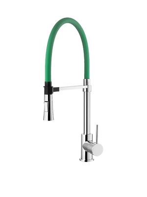 Grifo de cocina extraíble magnético de un solo orificio verde cromado Grifo mezclador de agua de cocina