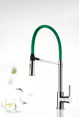 Grifo de cocina extraíble magnético de un solo orificio verde cromado Grifo mezclador de agua de cocina