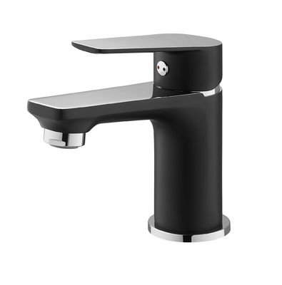Grifo monomando para lavabo agua fría y caliente disponible en negro y cromo