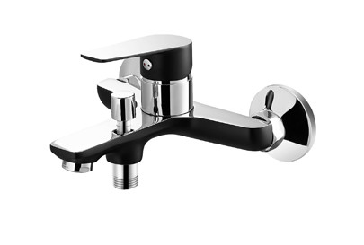 Grifo para bañera de latón Grifo monomando para ducha de baño mitad cromo mitad negro