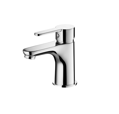 Grifo de lavabo de agua fría y caliente de latón instalación de dos orificios de una sola manija