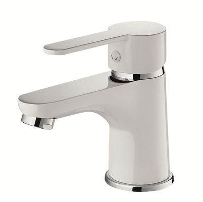 Grifo Monomando Lavabo Cartucho Cerámico Cromo/Blanco Grifo Baño
