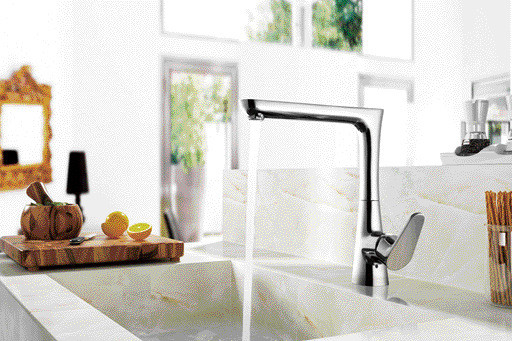 Grifo mezclador de cocina giratorio 360° Mezclador monomando para fregadero Cuerpo de zinc