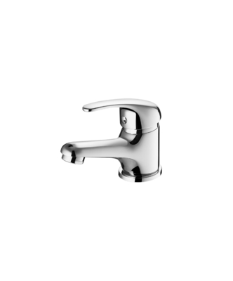 Grifo de agua fría y caliente de latón moderno para baño de un solo mango Chrome