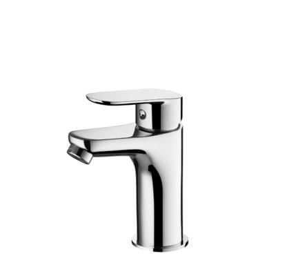 Grifo Lavabo Baño Agua Fría Con Caño Alto 99 Mm Mangueras 3/8 Pulgadas