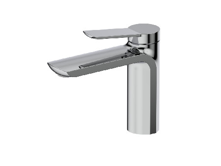 Grifo monomando de baño cromado negro sin tirador