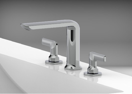 Grifo de lavabo de baño de 2 manijas generalizado Color cromado de 3 orificios
