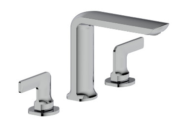 Grifo de lavabo de baño de 2 manijas generalizado Color cromado de 3 orificios