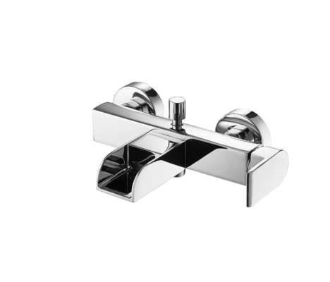 Golpecito de mezclador de cobre amarillo de la ducha del golpecito de mezclador de la bañera del golpecito de la cascada del golpecito del baño Chrome LED
