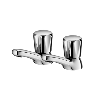 Los pares victorianos tradicionales de golpecitos del lavabo para el cuarto de baño hunden caliente y grifo de cobre amarillo del baño del 1/2 frío el”, Chrome pulido fijó de 2